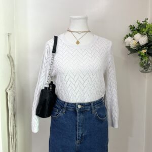White Open Knit Top (Thrifted)