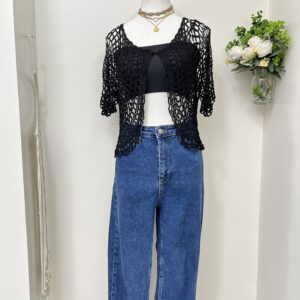Black Crochet Shrug (Thrifted)