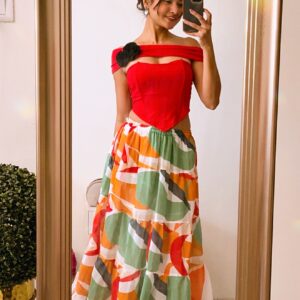 Multicolour Print Maxi Skirt (Thrifted)
