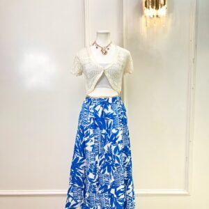 Blue Cotton Skirt (Thrifted)