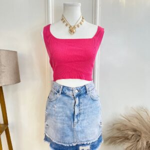 Pink Wash Denim Skirt (Thrifted)
