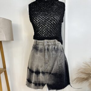 Two Tone Short Denim Skirt (Thrifted)
