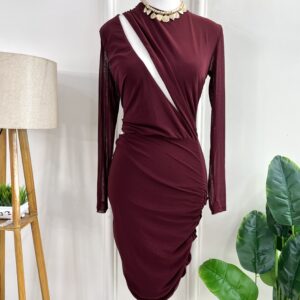 Cutout Wine Dress