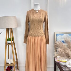 Cable Knit Mesh Dress