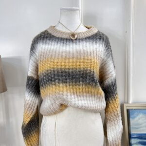 Stripe Lantern Sleeves Pullover