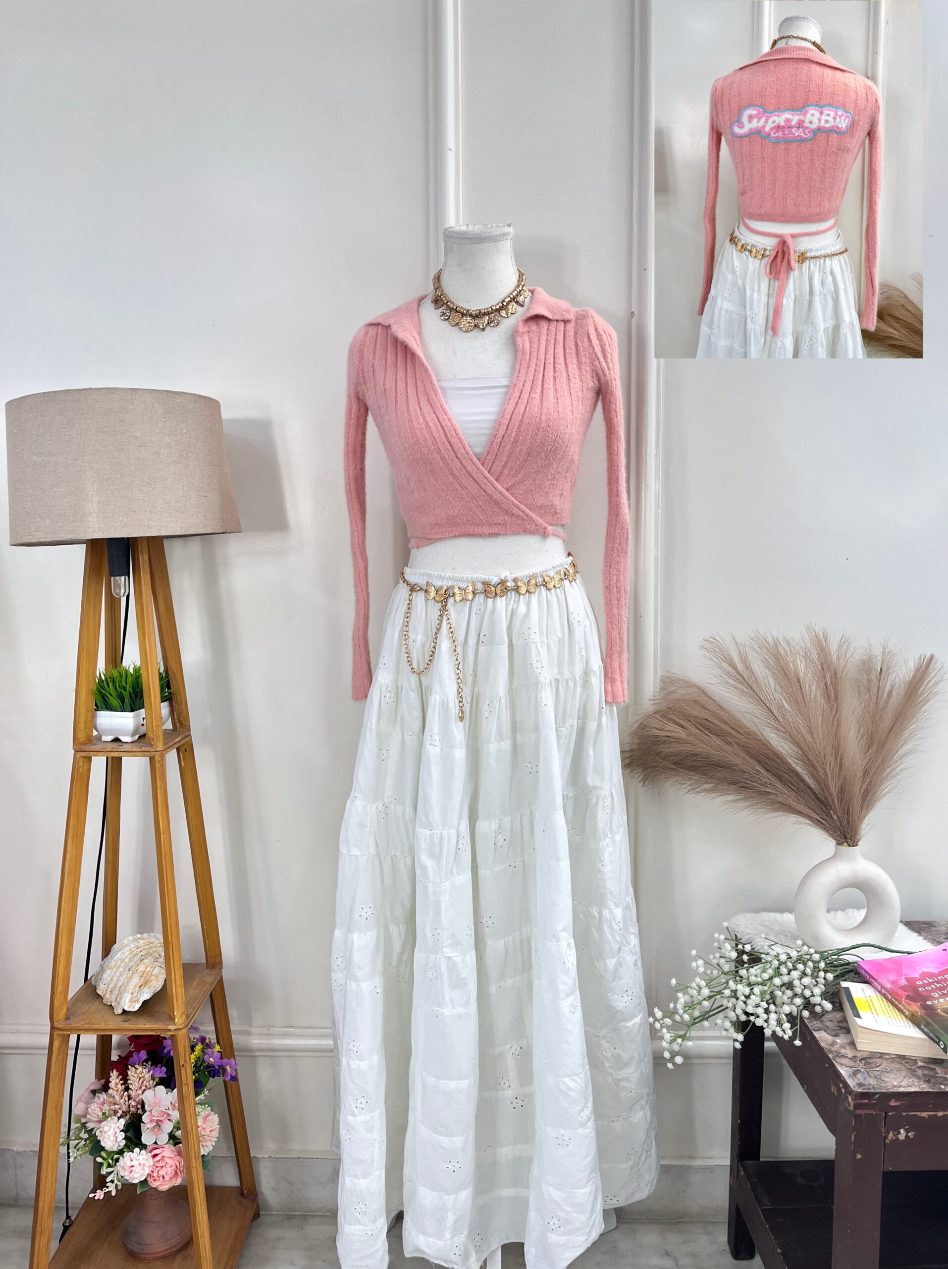 Baby Pink Crop Shrug