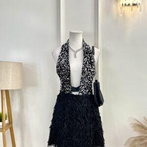 Black Cocktail Mini Dress