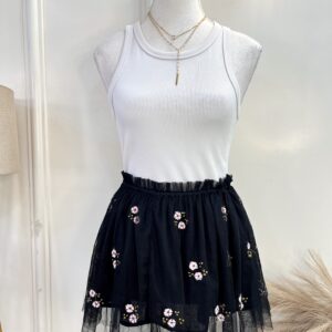 Floral Mesh Skirt