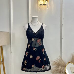 Embroidered Sheer Top