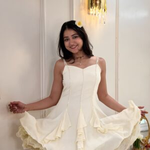Rhinestone Butter Yellow Dress