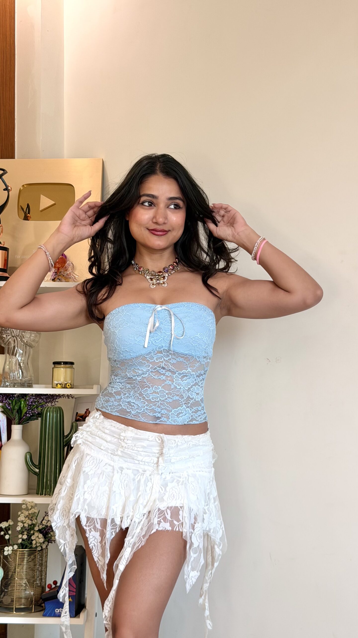 Blue Lace Top